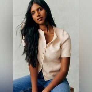 Sezane Kyle Cardigan in Cream